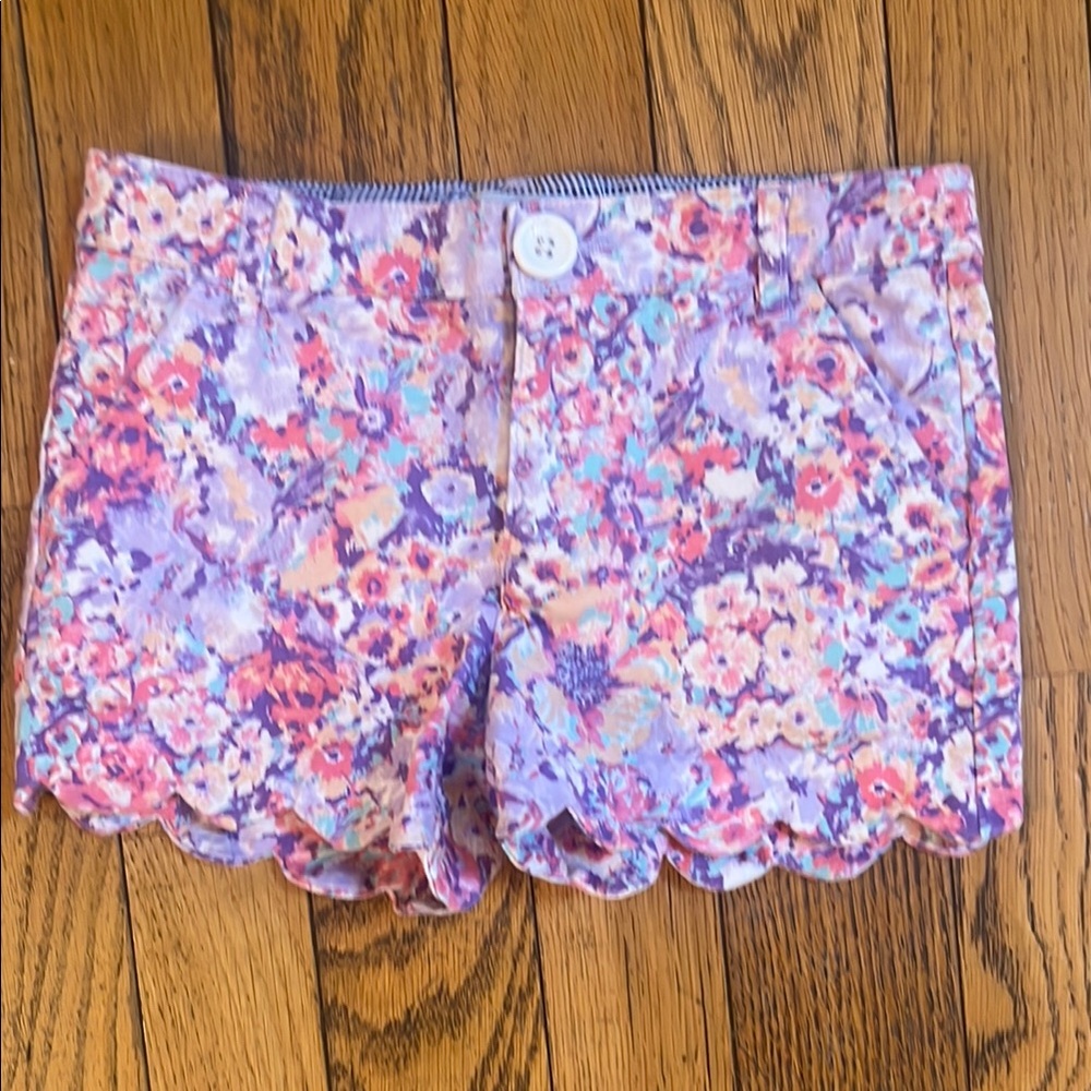 Crown & Ivy Pink and Purple  Scalloped Shorts